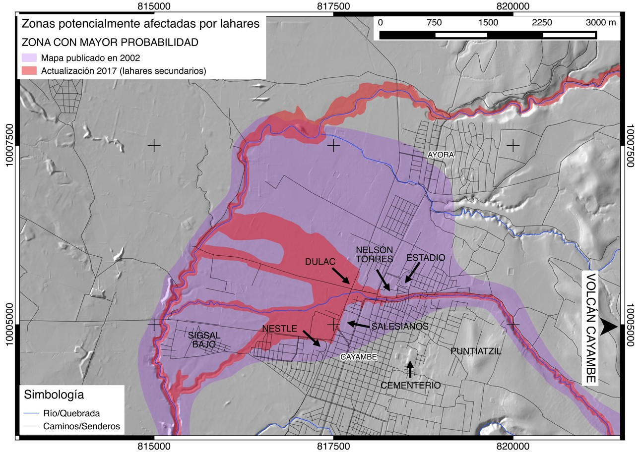 Entrega oficial de la actualización del mapa de amenaza por lahares Volcán Cayambe