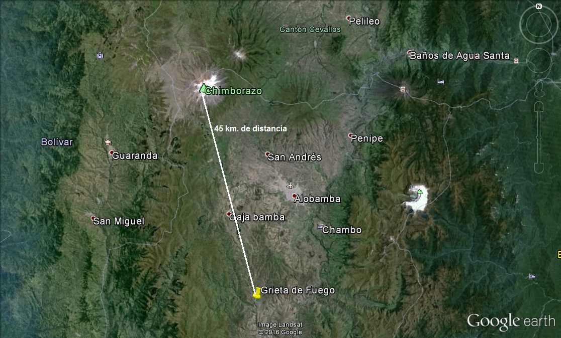 Emanación de gases en Columbe, provincia de Chimborazo
