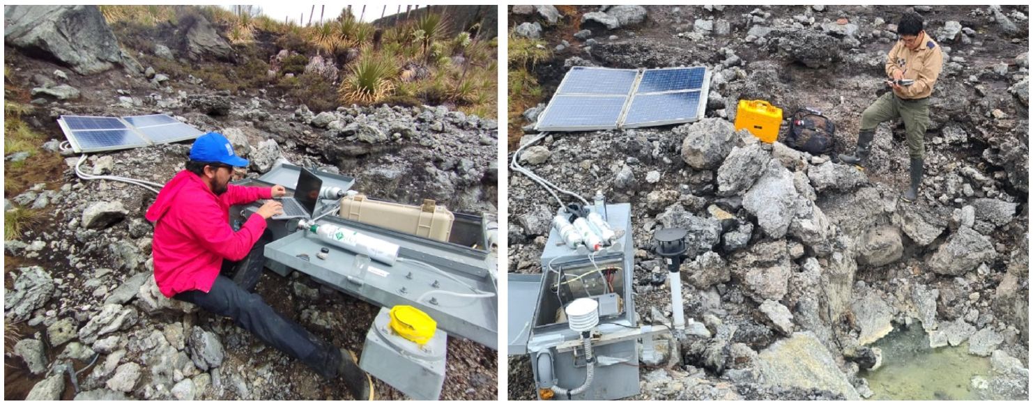 Vigilancia de fuentes termales en el complejo volcánico Chiles - Cerro Negro