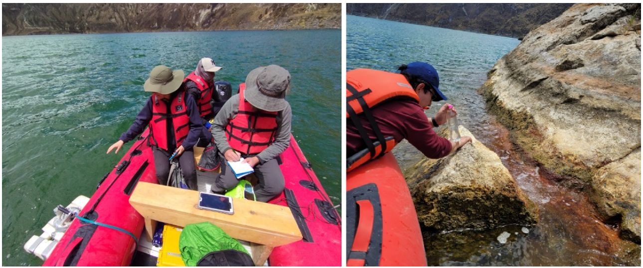 Mediciones de CO2 en la laguna del volcán Quilotoa