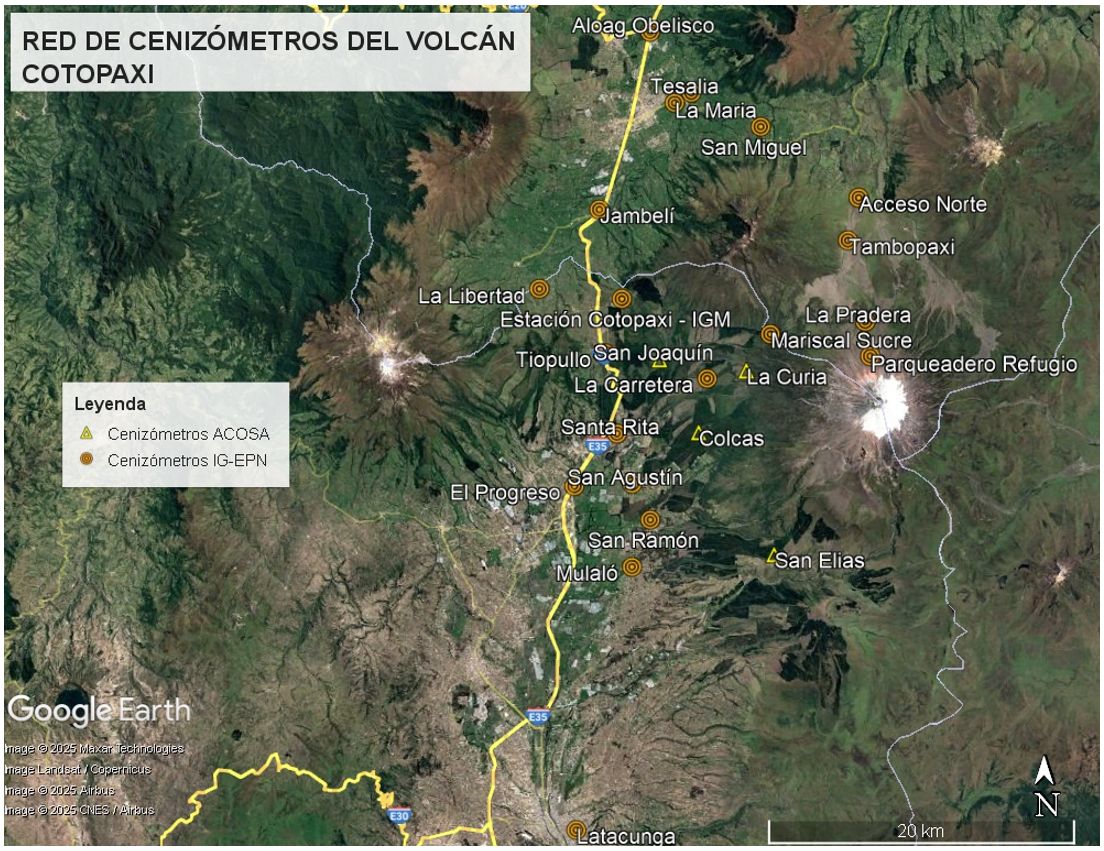 Mantenimiento de la red de cenizómetros del volcán Cotopaxi