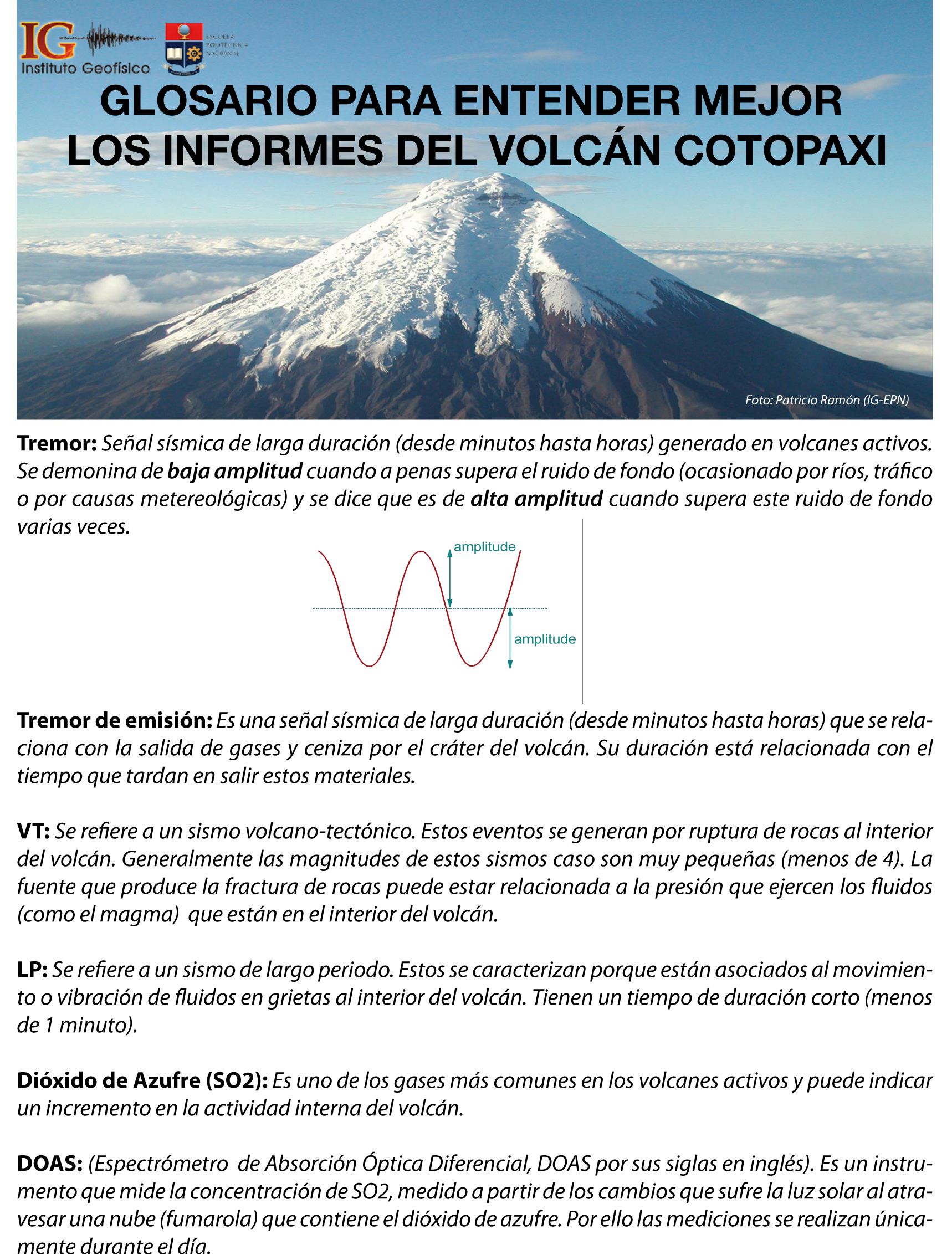 Glosario para entender mejor los informes del volcán Cotopaxi